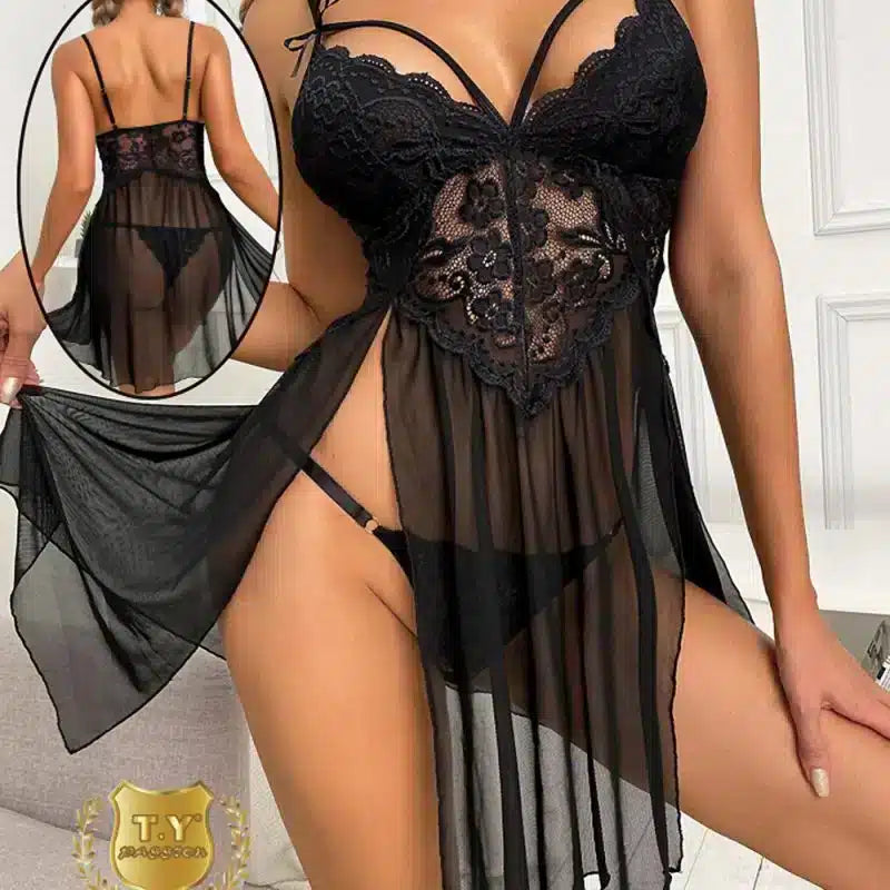 Elegant Lingerie Kjole - Midnight Elegance