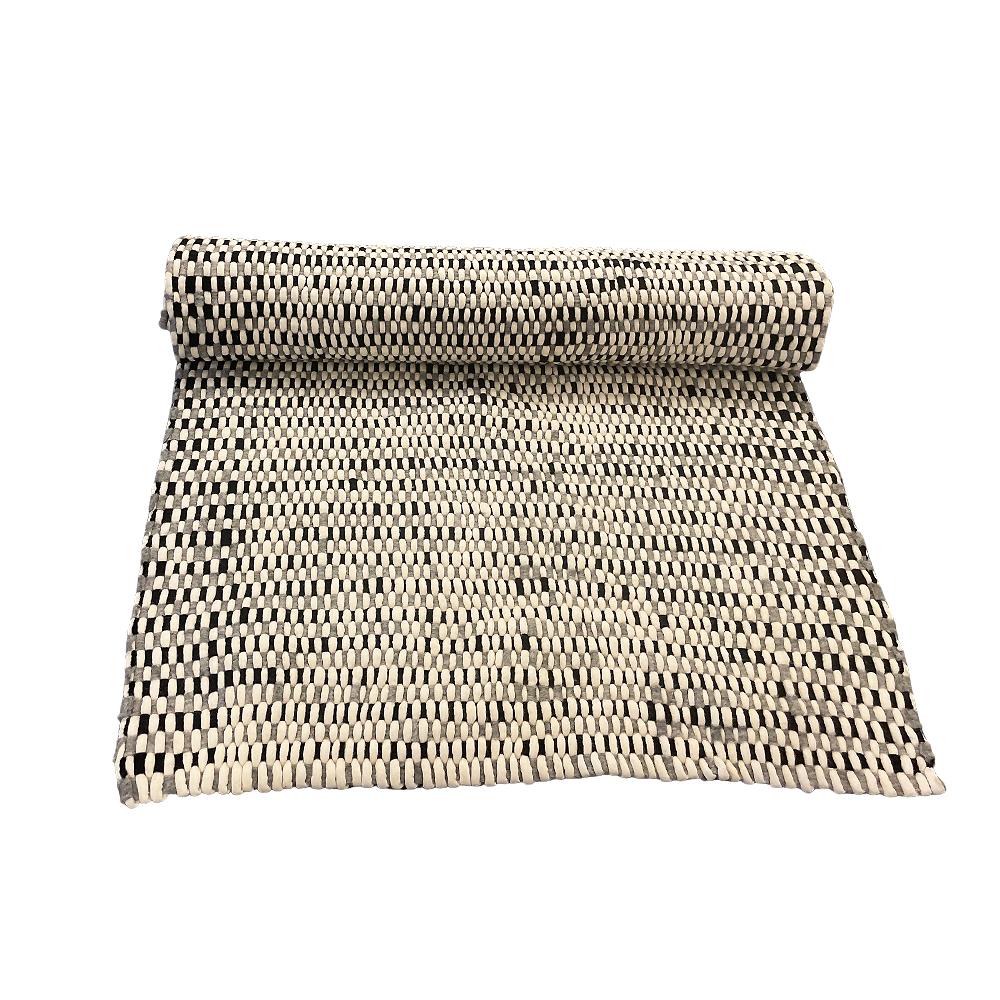 Teppe i 100 % ren Nepal-ull – sort/hvit – 180 x 110 cm