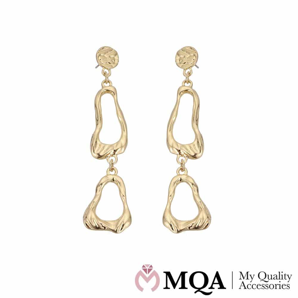 Øredobber i kjededesign med organisk overflate