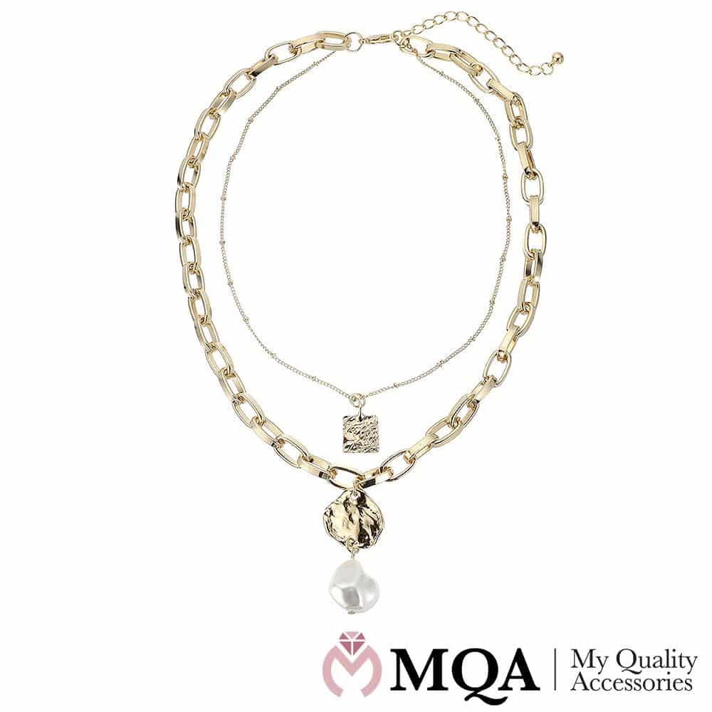 Gullfarget halskjede