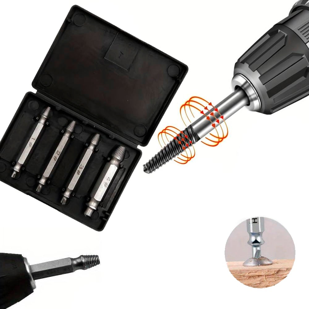 Skruefjerner – sett med 4 deler