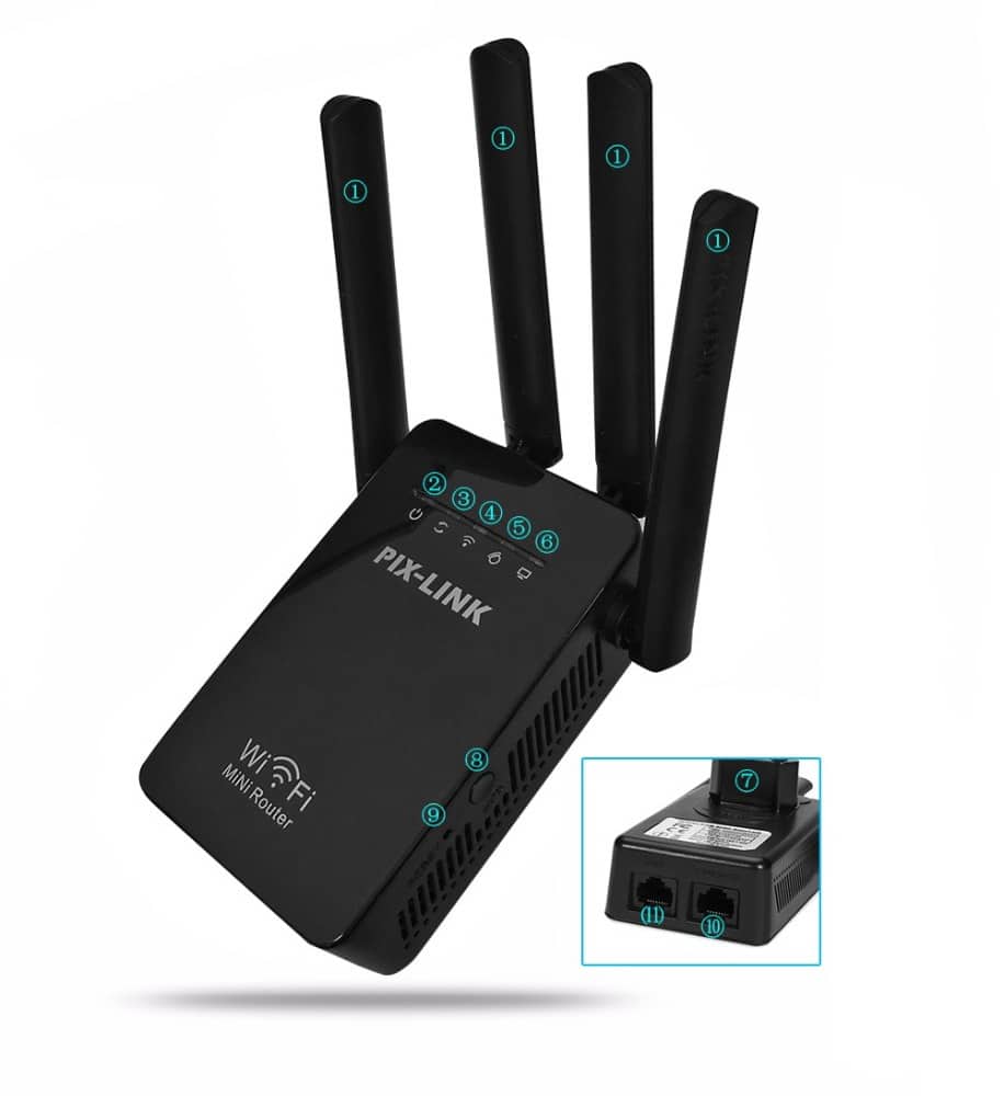 Wi-Fi Rekkeviddeforlenger (repeater/extender) 300 Mbps – 2,4 GHz