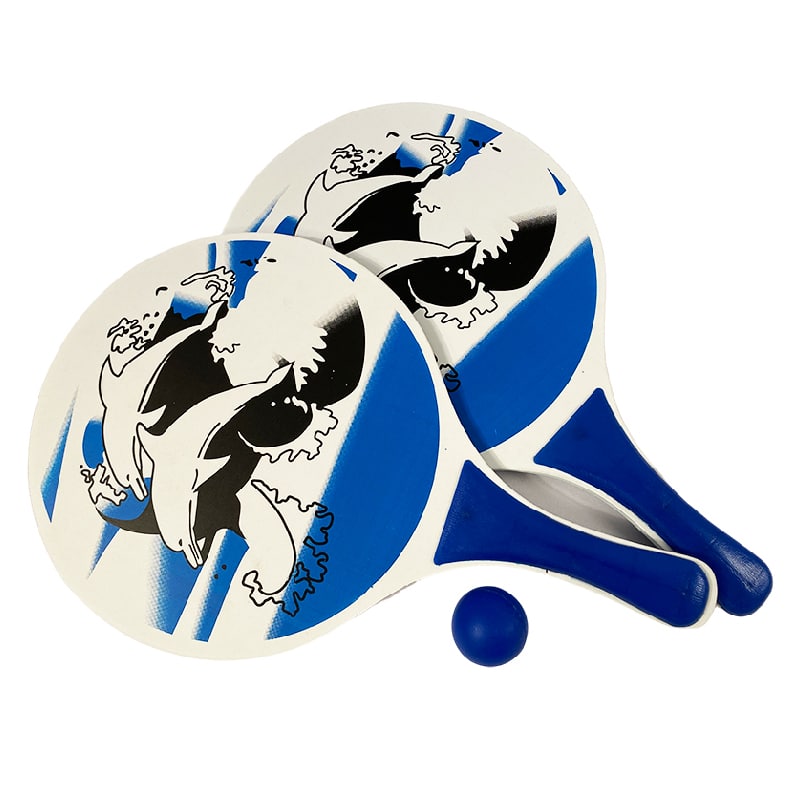 Strandtennissett 38 x 23,5 x 0,8 cm inkl. ball og oppbevaringsnett