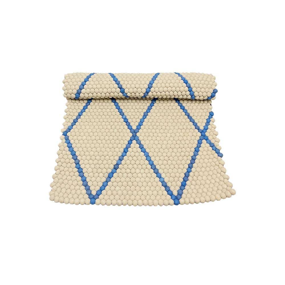 Teppe i 100 % ren Nepal-ull – lysegrå – 100 x 70 cm