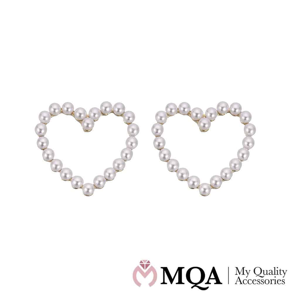 Øredobber med hjerte og perler