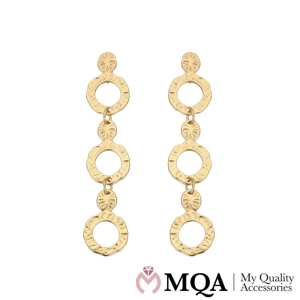 Øredobber i kjededesign med strukturert overflate