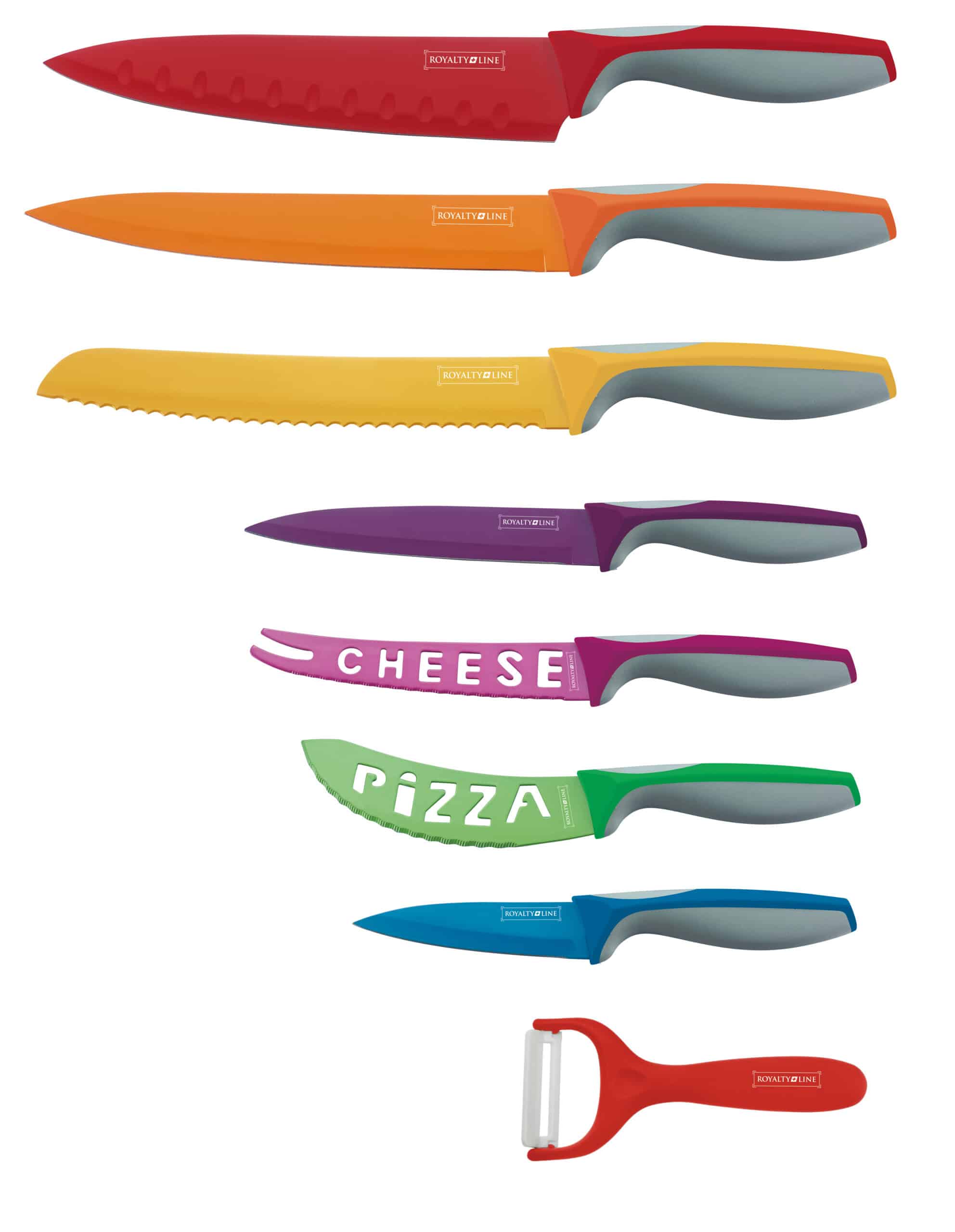 Knivsett fra Royalty Line (7 deler – rustfritt – flerfarget)