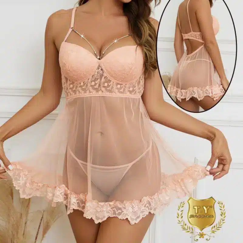 Elegant Lingerie Kjole - Sensuell Blush