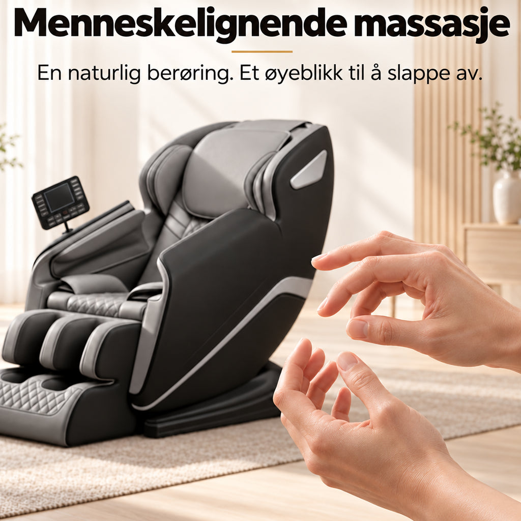 Massasjestol 8D – Zero Gravity, lufttrykksmassasje, varme ved korsrygg og legger – Modell LEK-988Q3