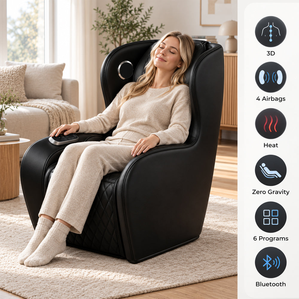 3D-massasjestol – Zero Gravity og varmefunksjon – modell 988C6, svart