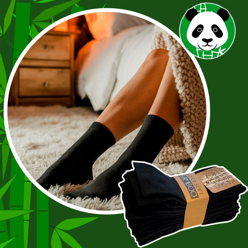 Sokker av bambus. 10 par (svart)