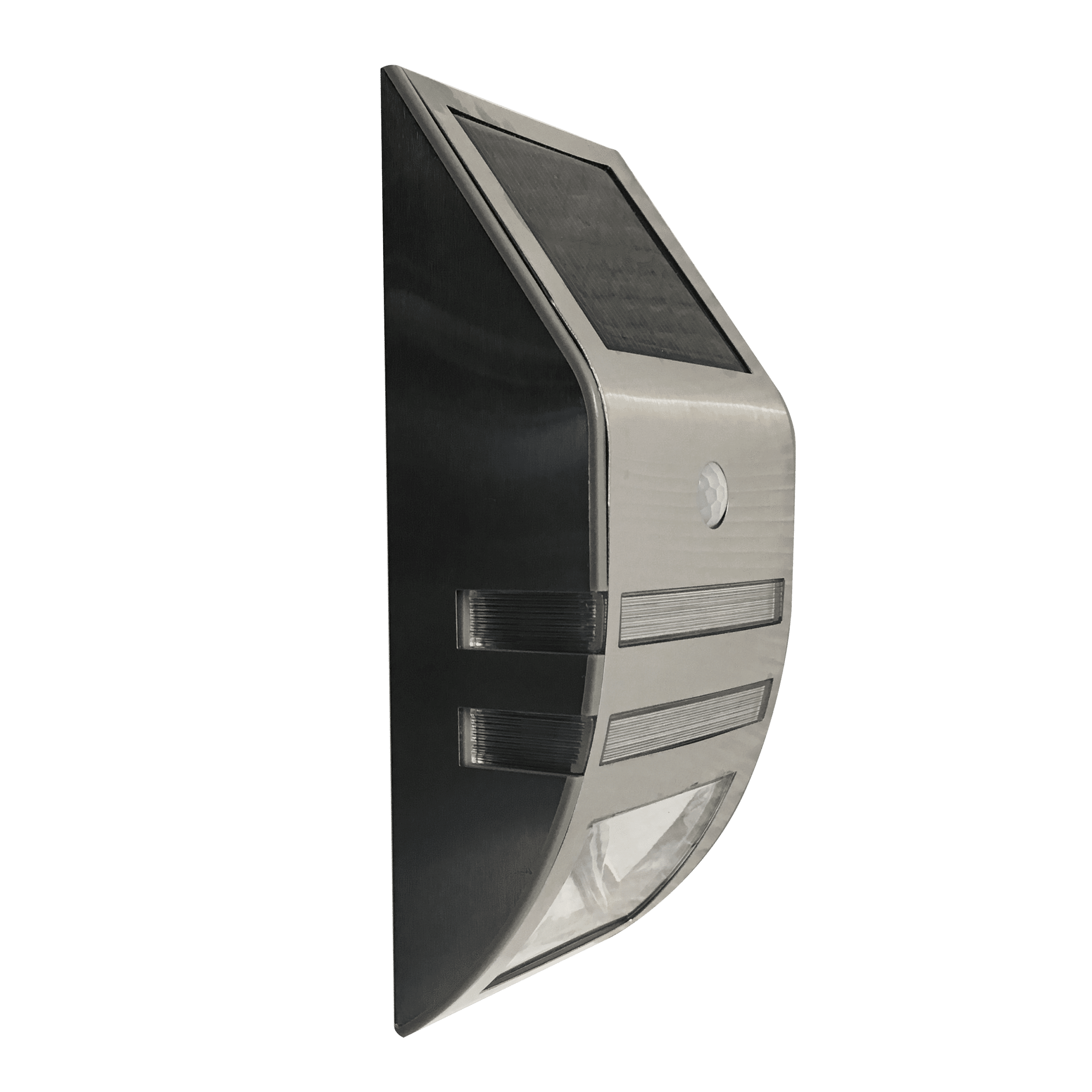 LED-vegglampe m/solcelle og sensor (sort eller sølv)