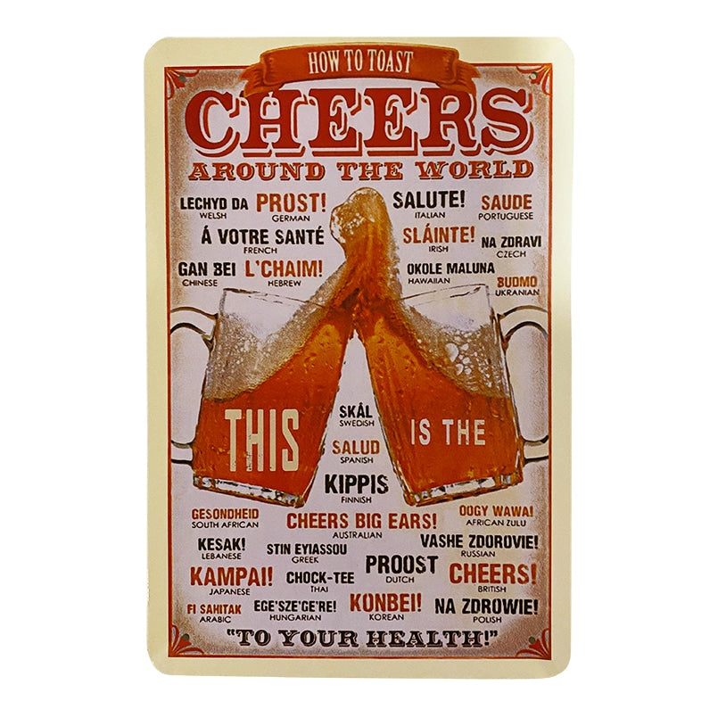 Metallskilt – Cheers