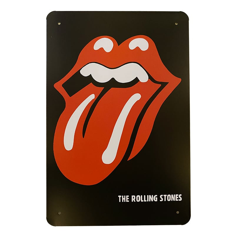 Metallskilt – Kiss - Rolling Stones