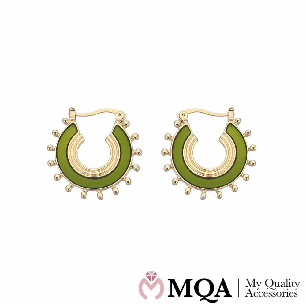 Gullfarget øredobber med solmotiv