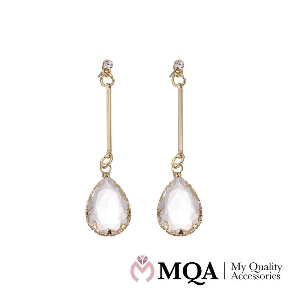 Øredobber med dråpeformede glasstener