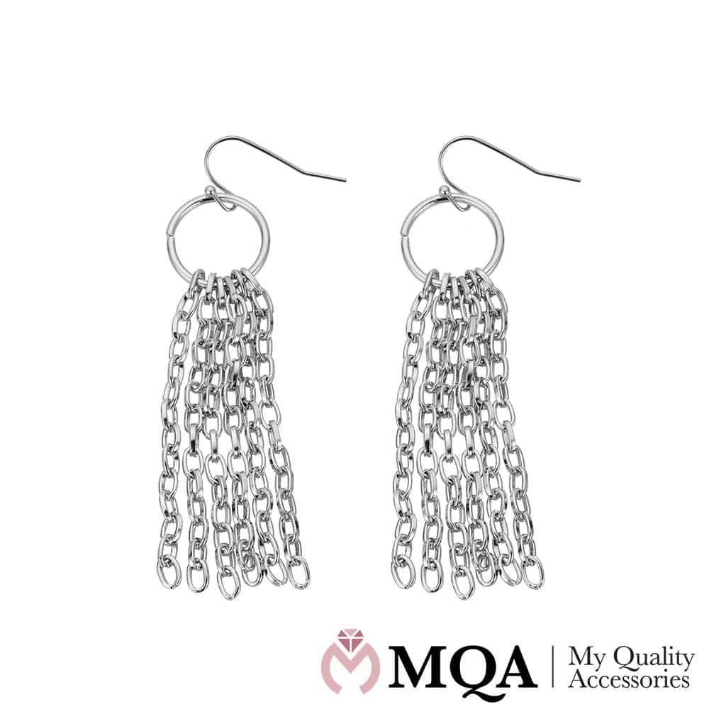 Øredobber med ring og kjeder