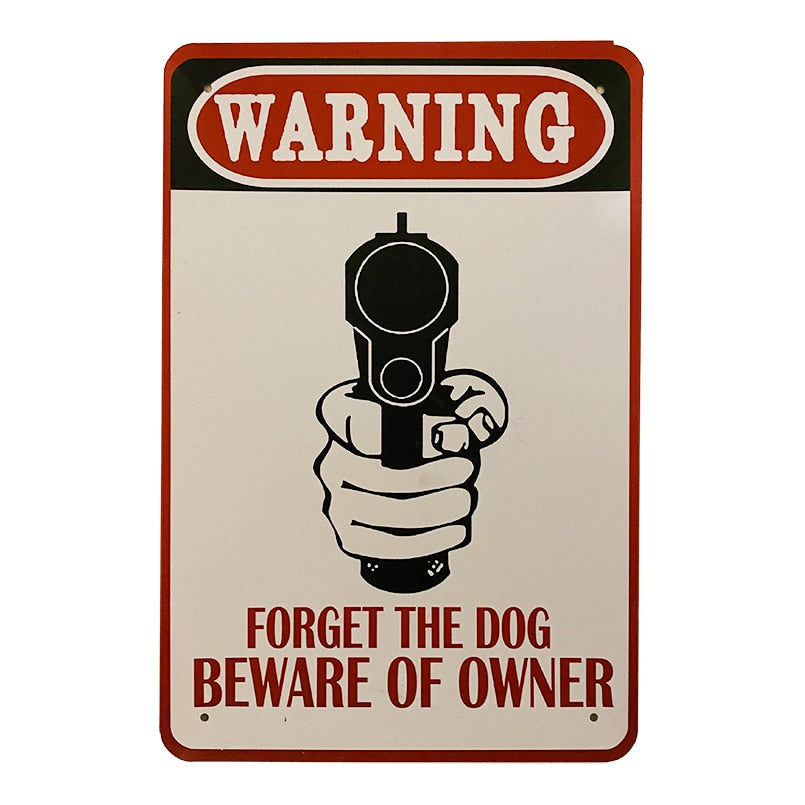 Metallskilt – Warning