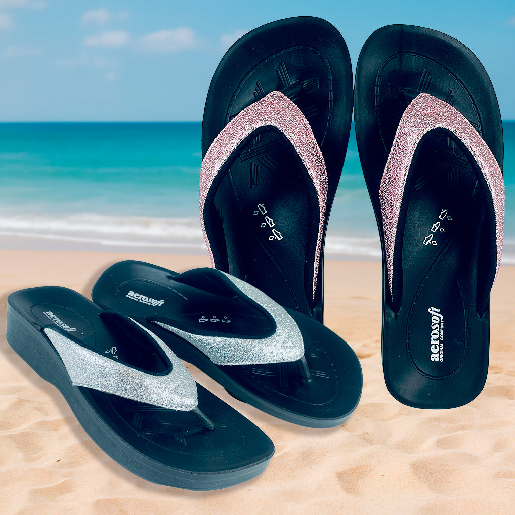 Sandaler fra Aerosoft – modell 3802 i sølv og rosa