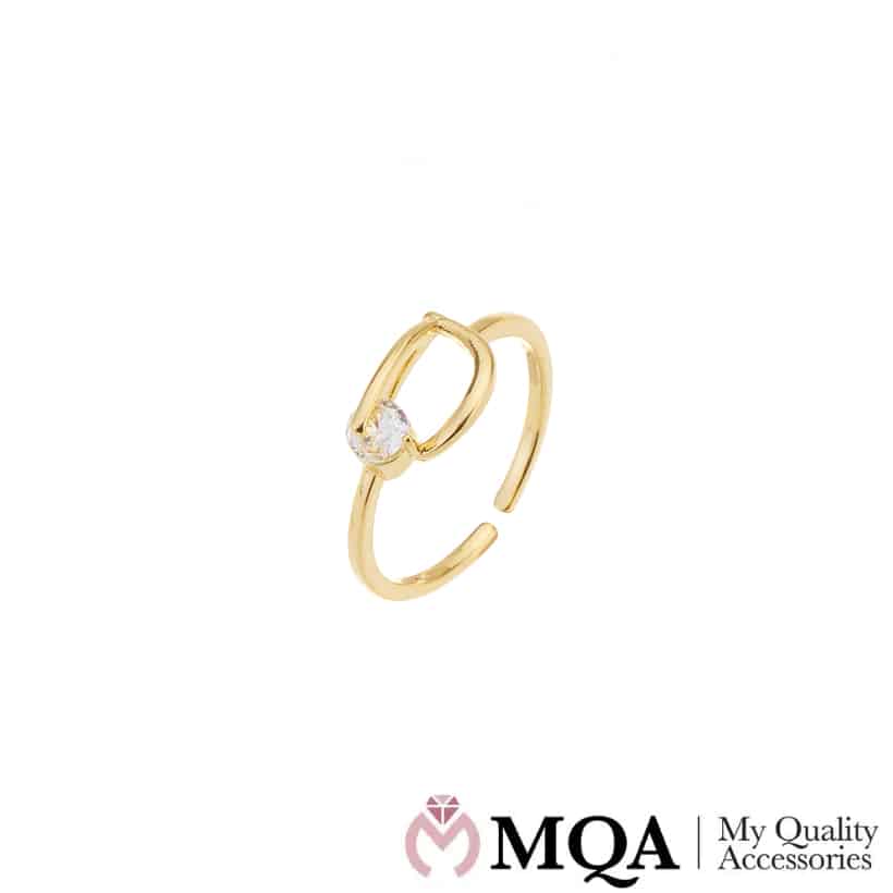 Ring elegant og minimalistisk design med liten glitrende stein