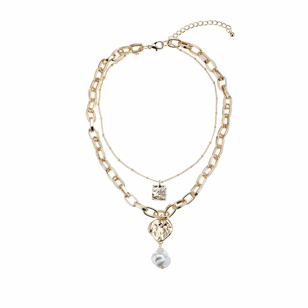 Halskjede, 2-i-1 med forskjellige anheng, justerbart