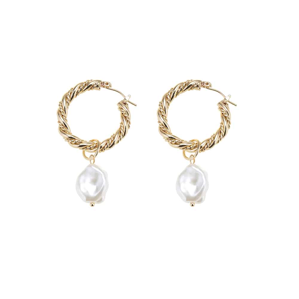 Øredobber, brede med stor vakker stein