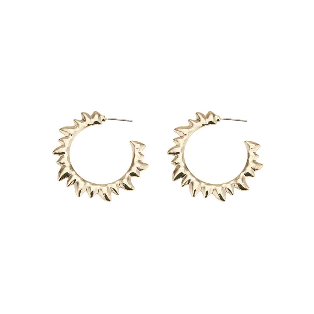 Øredobber, gullfargede utformet som sol