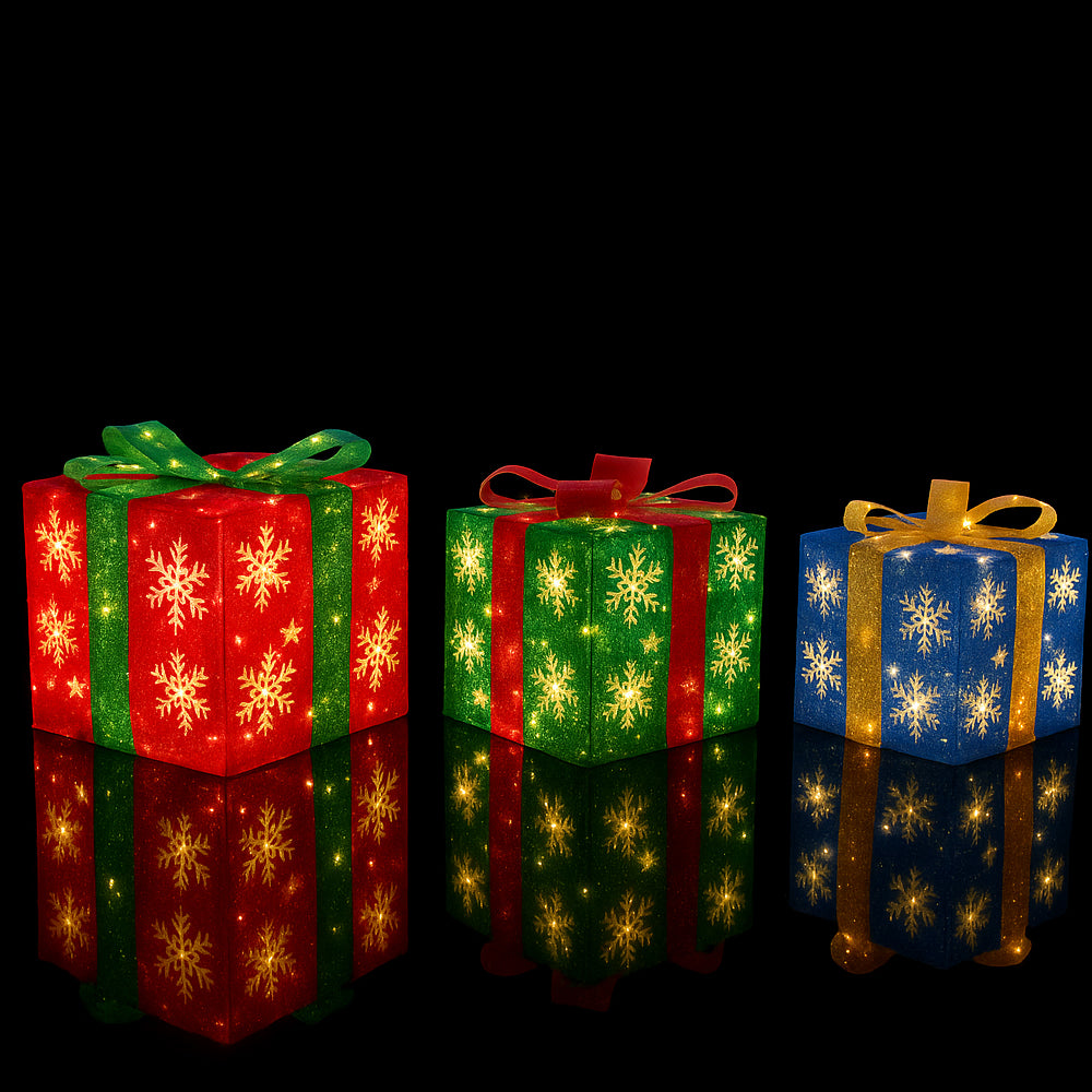 LED-gaveeske, fargerike farger - Sett med 3 - rød, grønn & blå