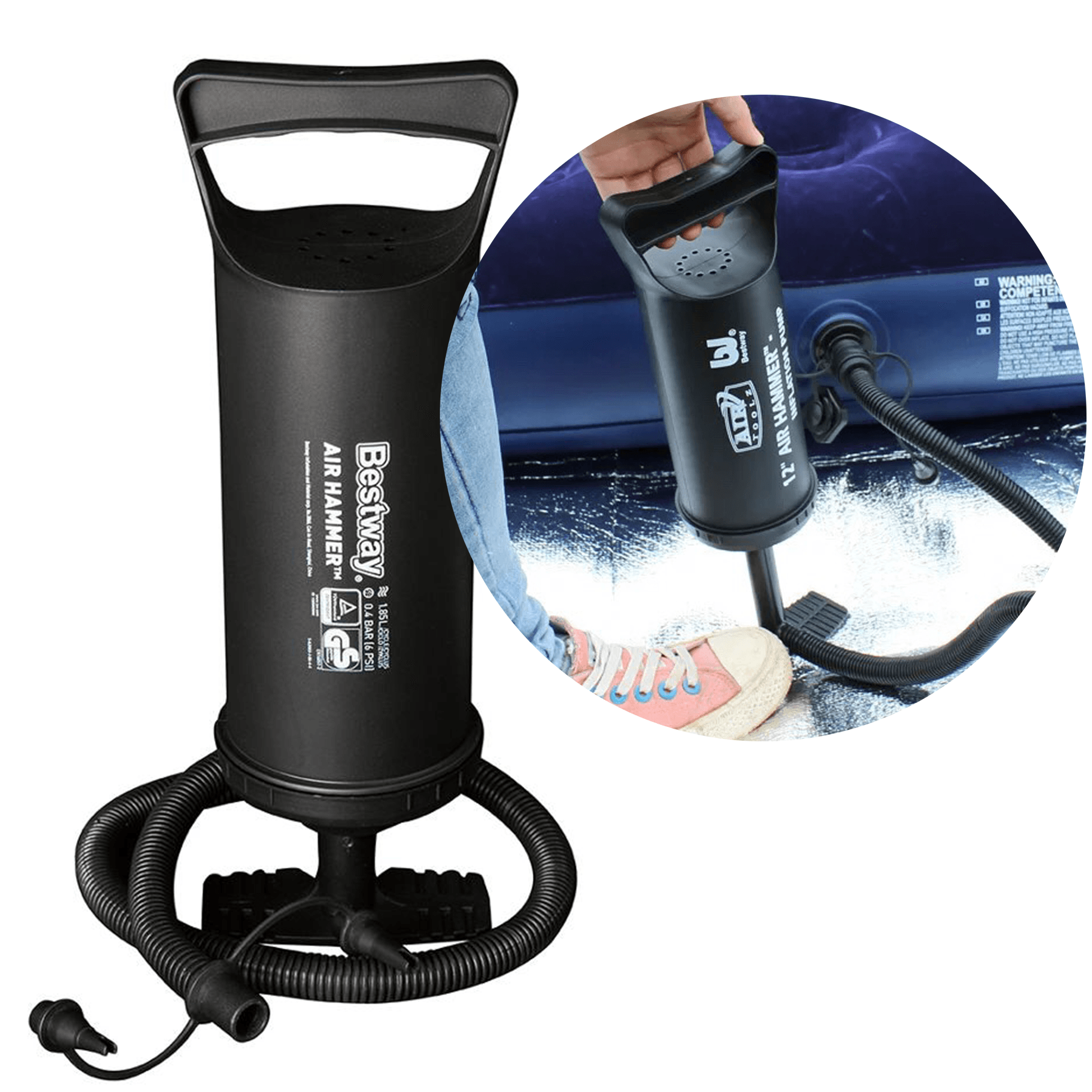 Luftpumpe til badedyr, basseng, luftmadrasser mm. fra Bestway