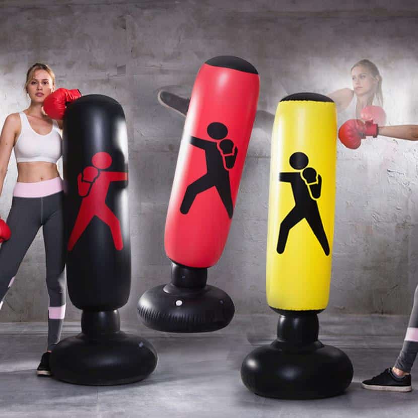 Oppblåsbar boksesekk i rødt