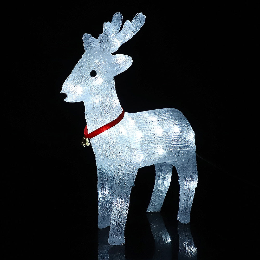 Akrylreinsdyr - Høyde 40 cm med LED-lys