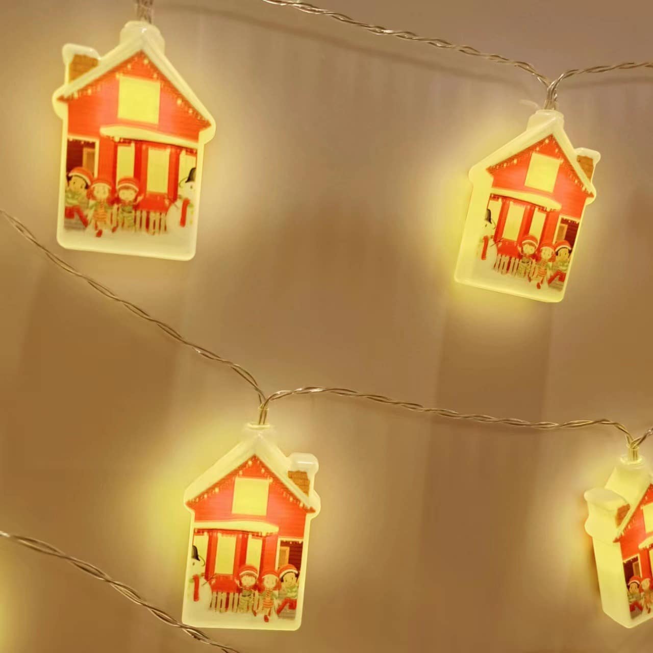 Lyskjede 2 Meter med 10 Hus