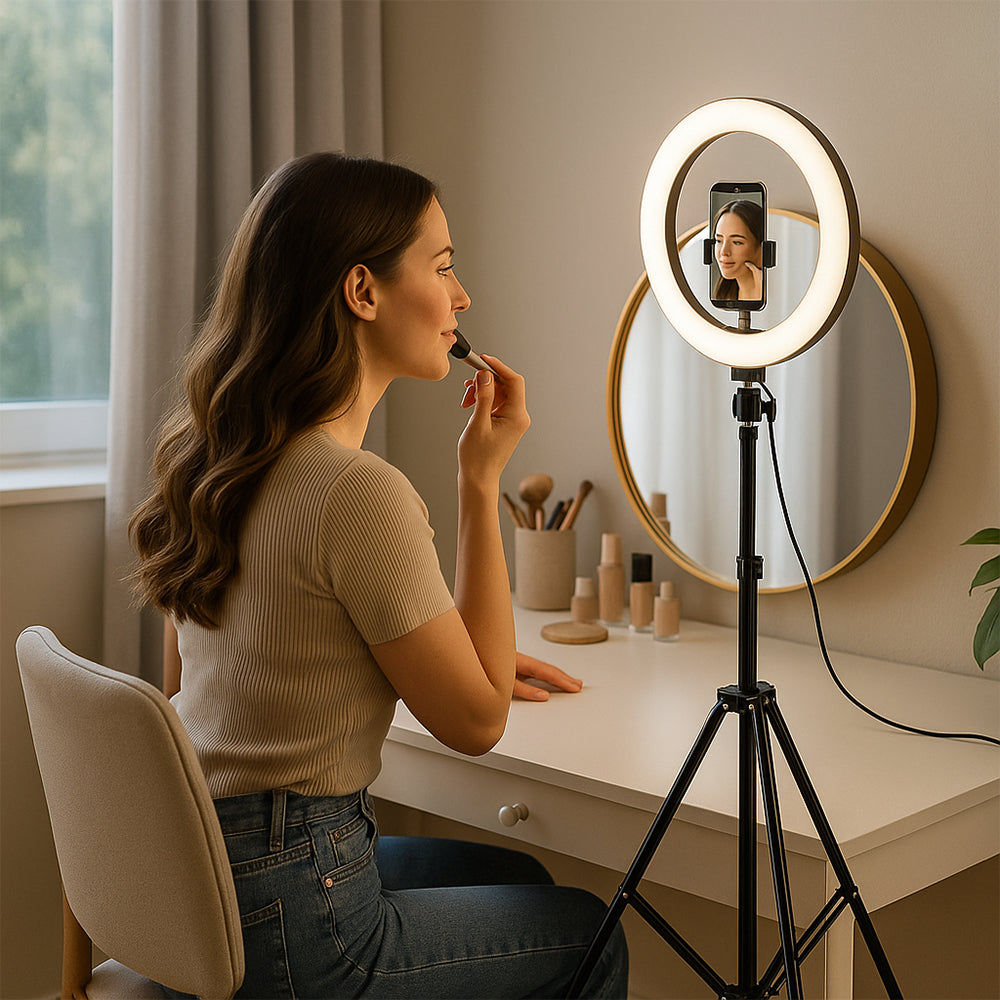 Ring Light med stativ – 3 fargetemperaturer – LJJ-26