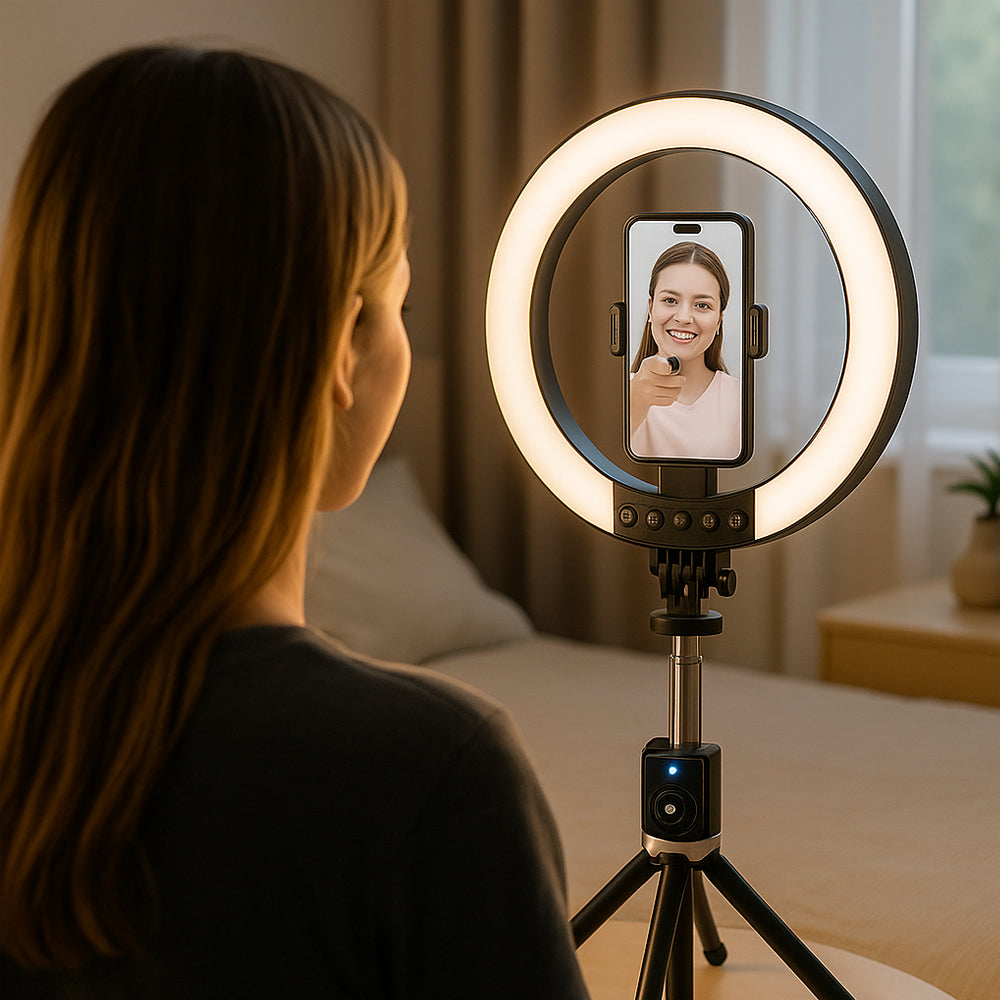 Ring Light med fjernkontroll & stativ – 3 fargetemperaturer – P220-Q