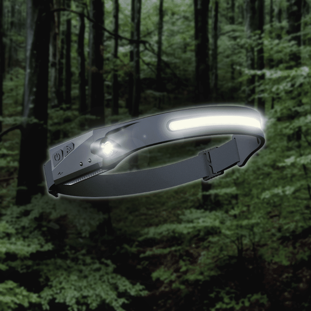 Hodelykt (oppladbar) 3-i-1 COB LED vannavvisende m/bevegelsessensor