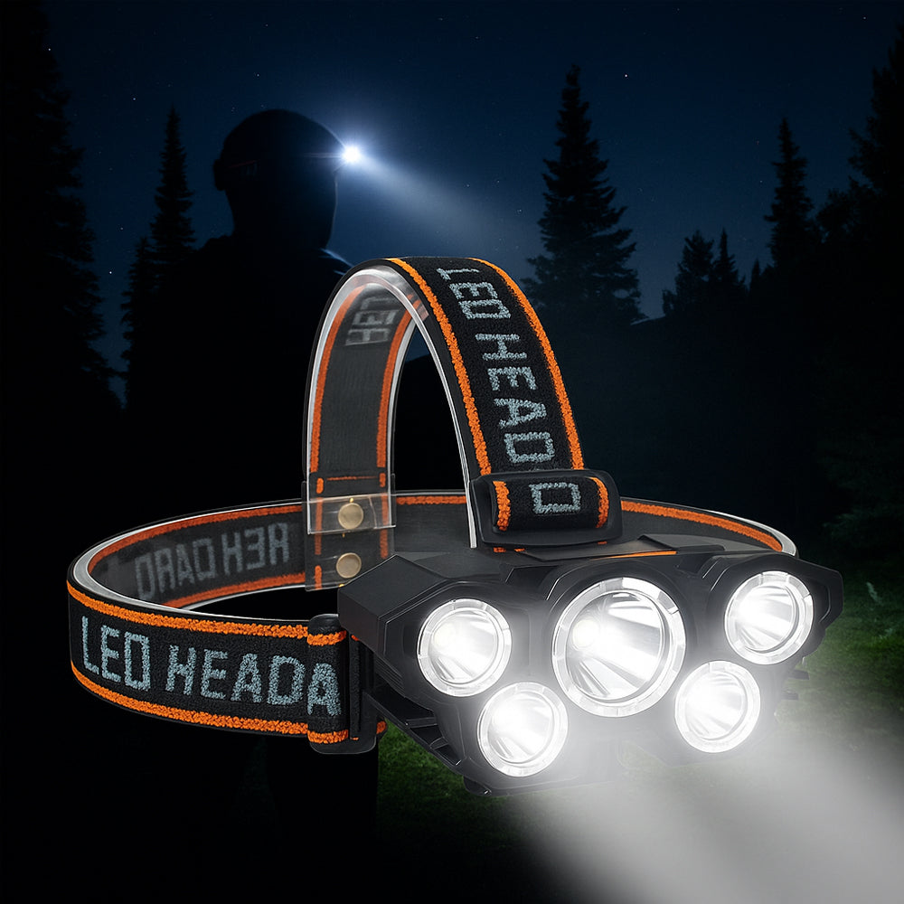 Hodelykt 300 lumen 180° justerbar vinkel – 4 lysmoduser