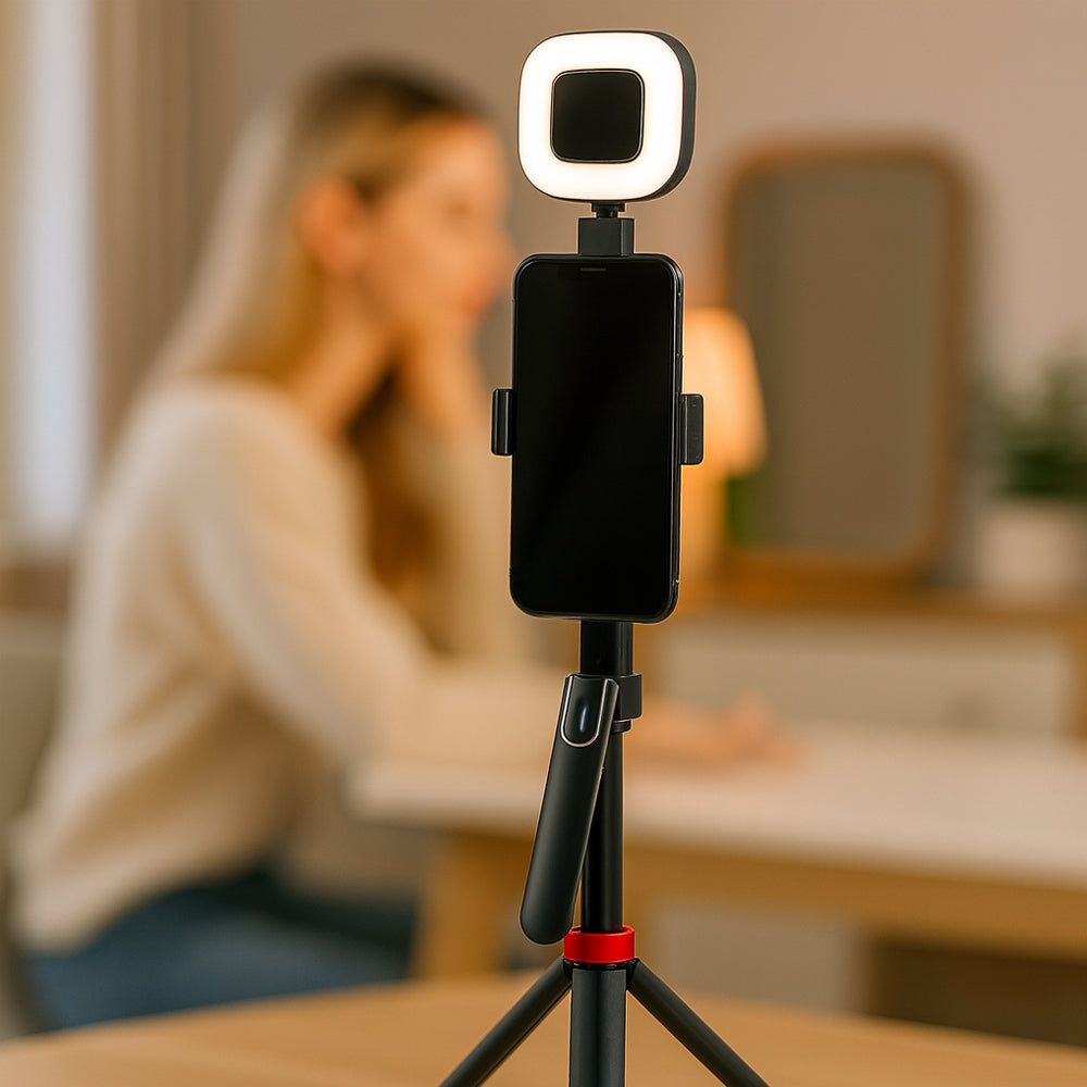 Selfiestick med intelligent ansiktssporing inkl. lys - Q185