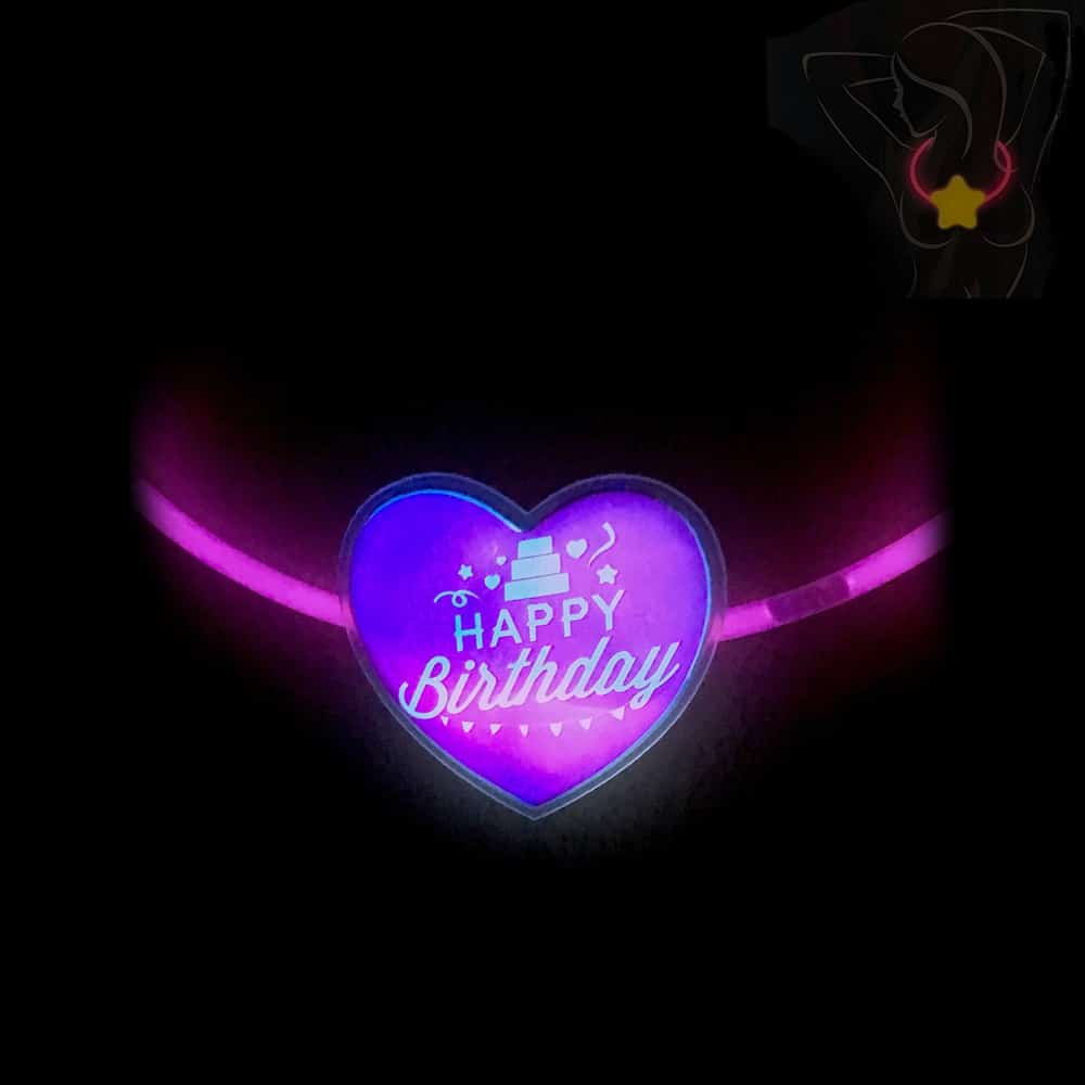 Halskjede m/ hjerte - Selvlysende - 2 modeller