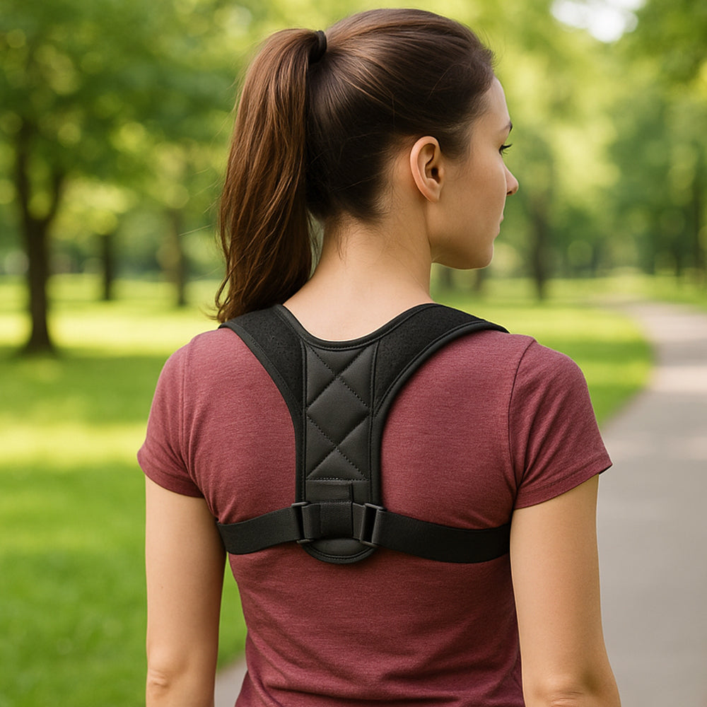 Justerbar holdningskorrigerende ryggstøtte