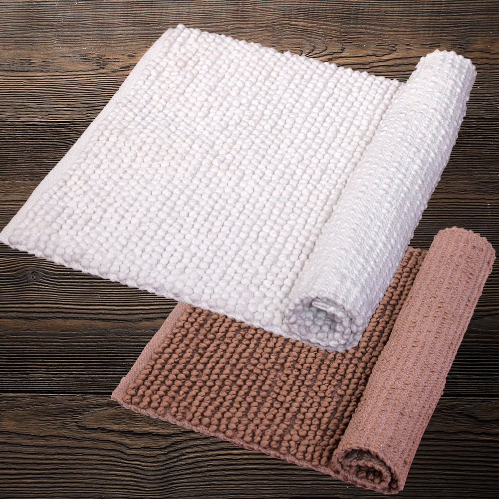 Tæppe - Popcorn - 65x130 cm. bomuldmix (Fås i 3 forskellige farver)