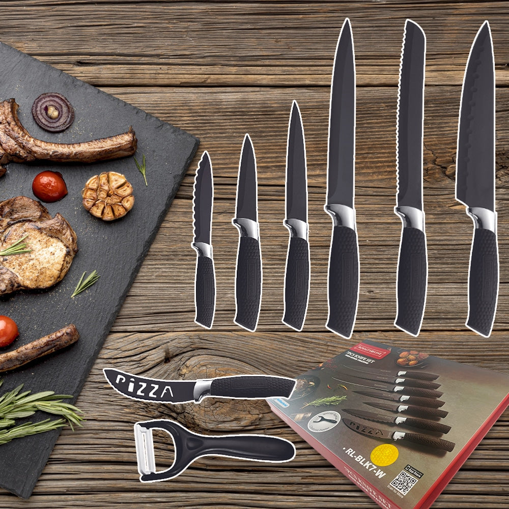 Knivsett (7 deler + skreller) Royalty Line m/marmorbelegg