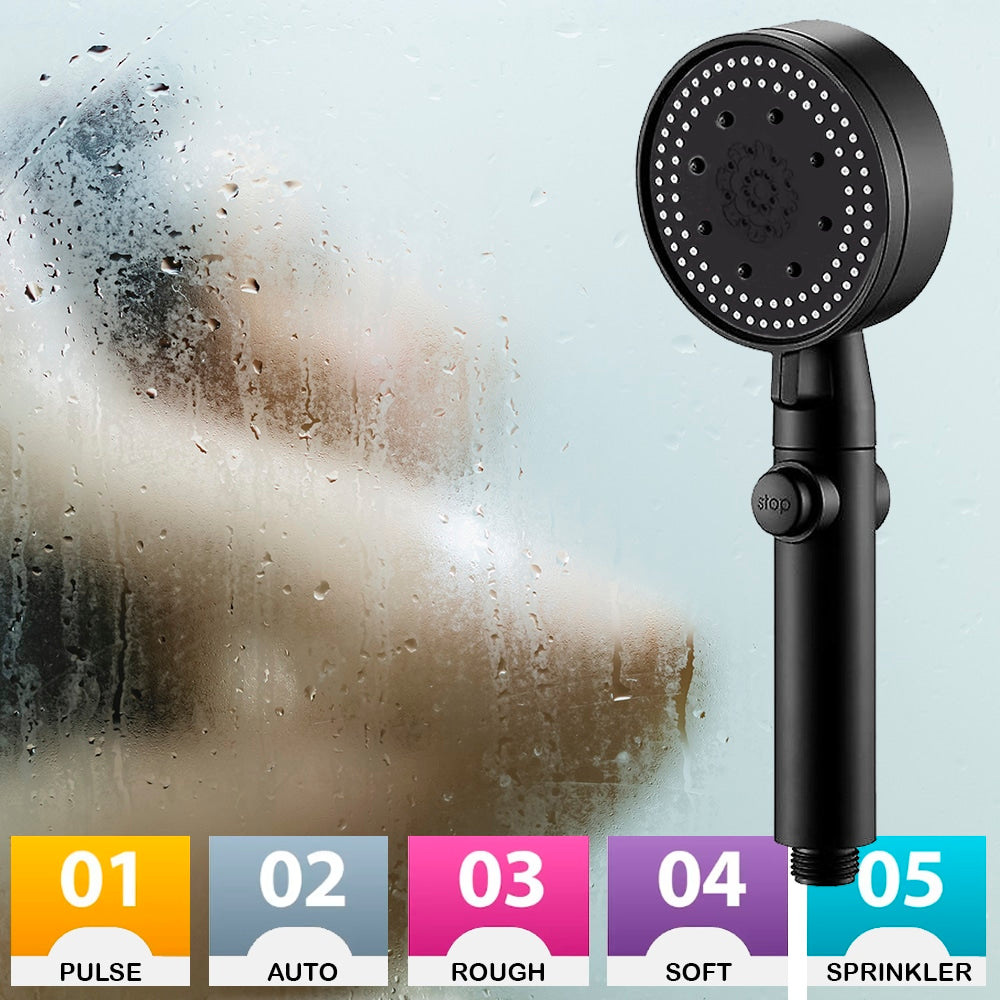 Dusjhode m/5 funksjoner – sort