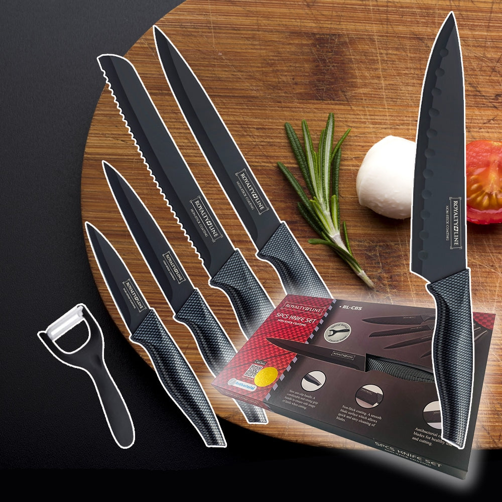 Knivsett (5 deler + skreller) Royalty Line – rustfritt
