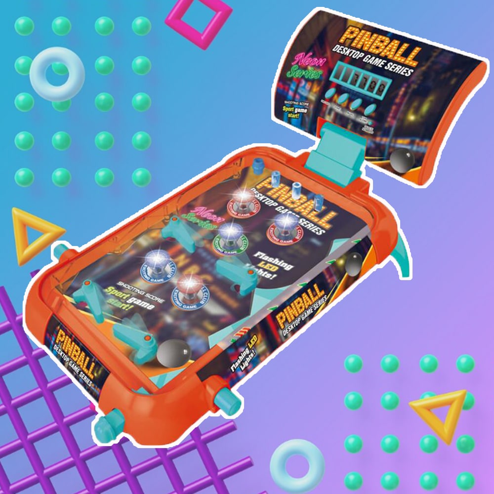 Flipperspillmaskin - med LED-lys, musikk og poengskjerm