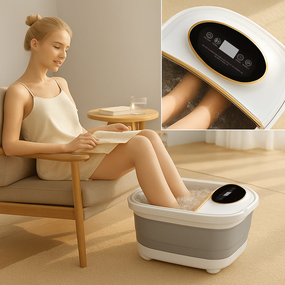 Sammenleggbart fotspa – med varme og 6 massasjehoder for dyp massasje