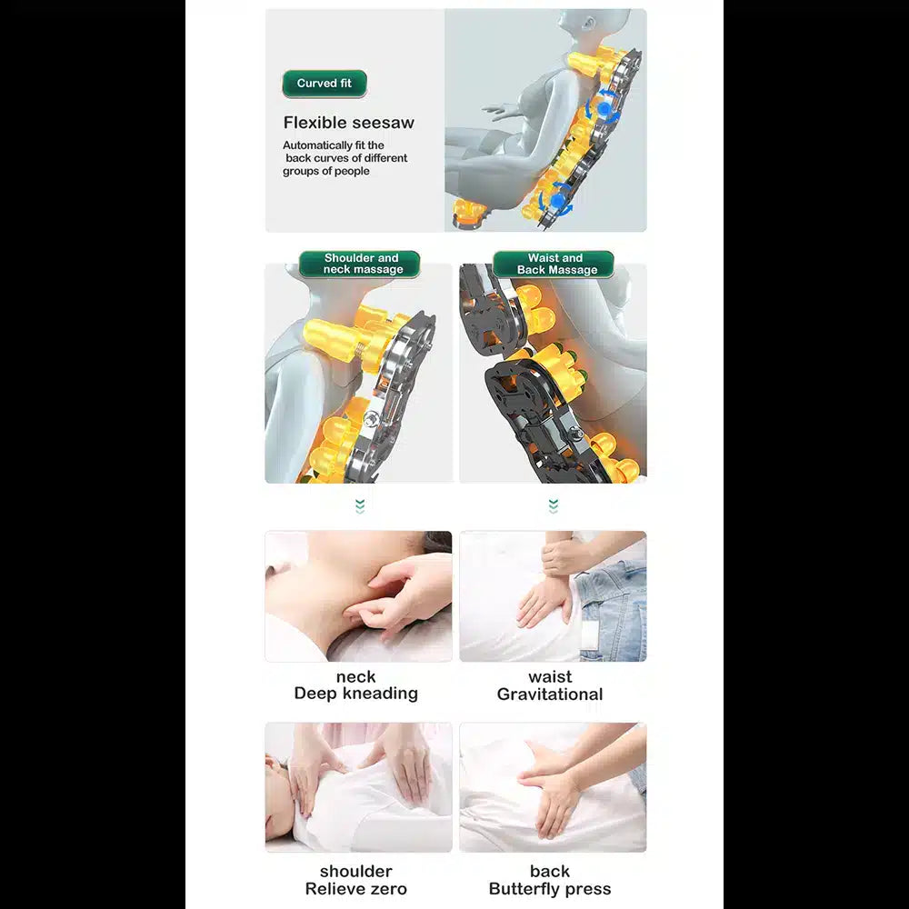 Massasjestol 4D Pro+ Hvit med Varmeterapi og Stemmestyring – Modell M9 Hvit