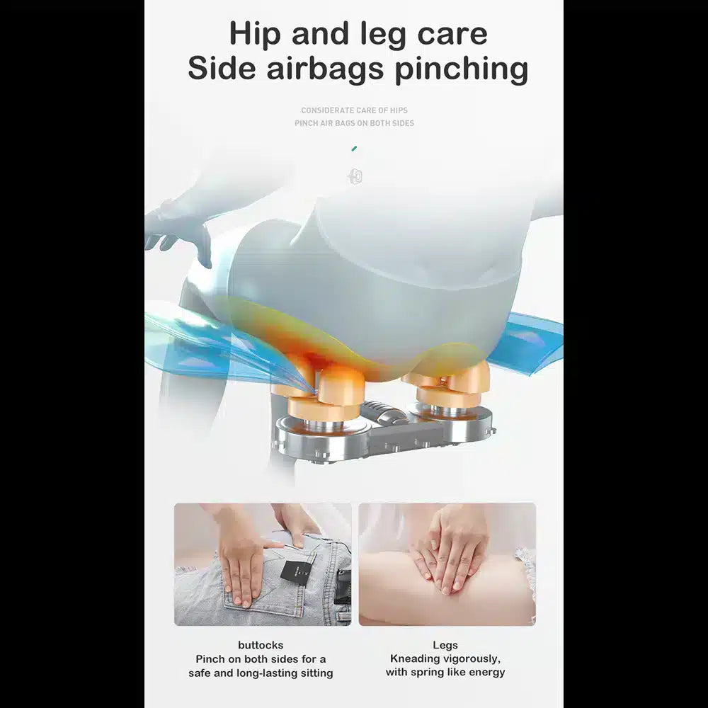Massasjestol 4D Pro+ Hvit med Varmeterapi og Stemmestyring – Modell M9 Hvit