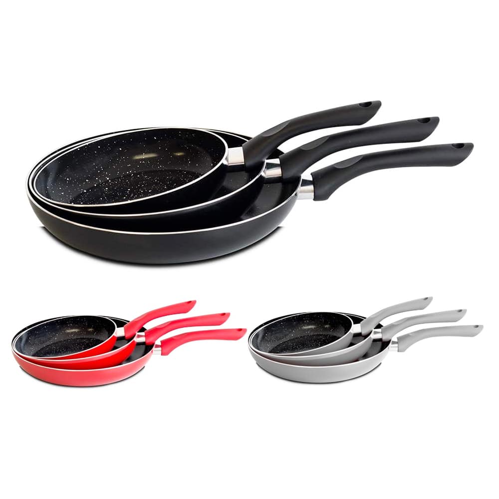 Pannesett fra Royalty Line i svart, sølv eller rød (3 deler)