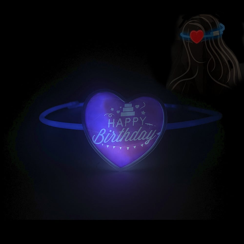 Pannebånd m/ hjerte - Selvlysende - 3 modeller