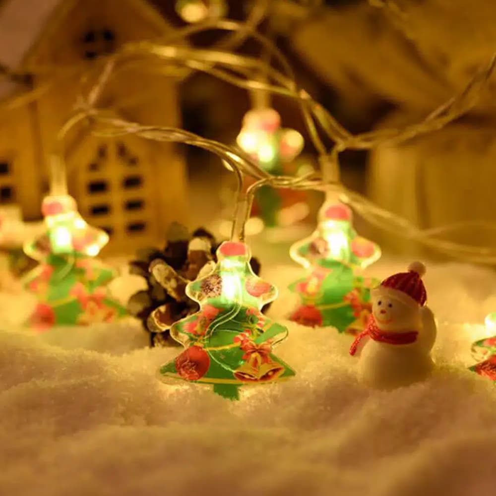 LED-lyskjede 2 meter med Juletrær (10 stk)